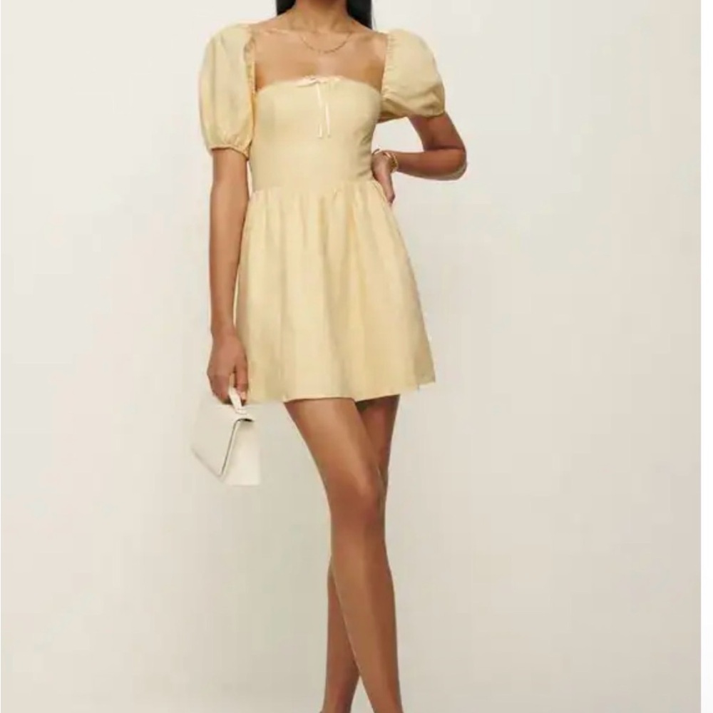 Reformation Malvina Linen Dress Parmesan